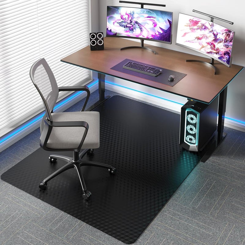 Tydle Chair Mat for Carpet 36" x 48" - 3D Geometric Chair Mat for Carpeted Floors, Plastic Floor Mat for Home Office, Black - Image 1